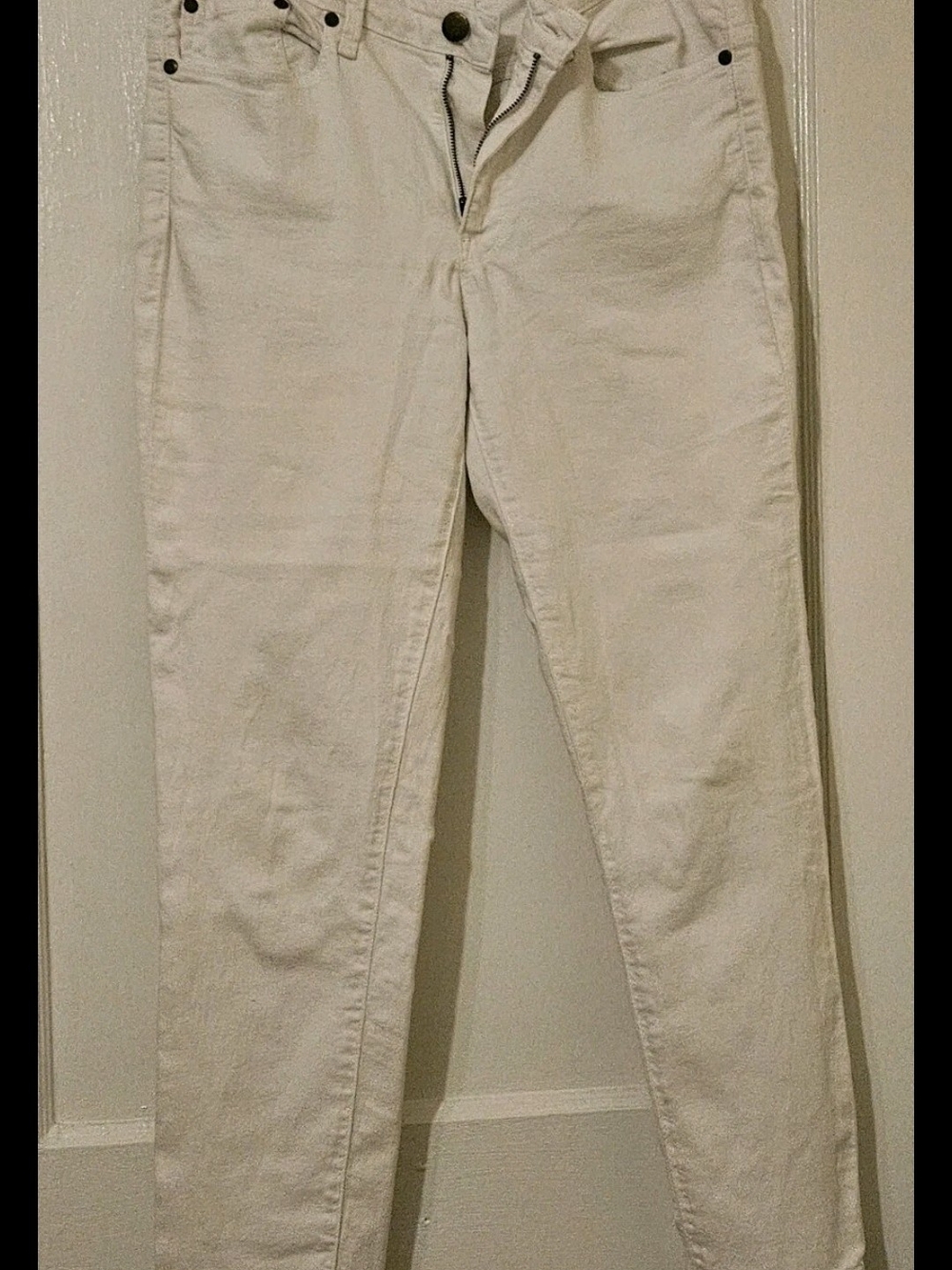 Womens White Stretch Slim Fit Ankle Length Boyfriend Jeans Midrise, Max Jeans 8